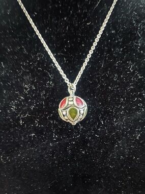 Vintage Baked Beads Ornate Ball Necklace Signed